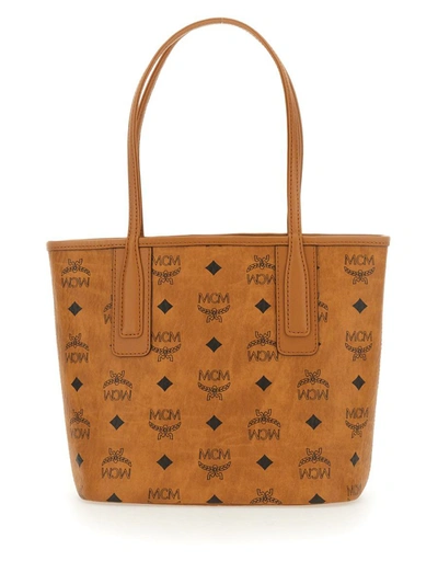 Shop Mcm Mini "liz" Tote Bag In Brown