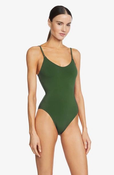 Shop Robin Piccone Ava One-piece Swimsuit In Sage