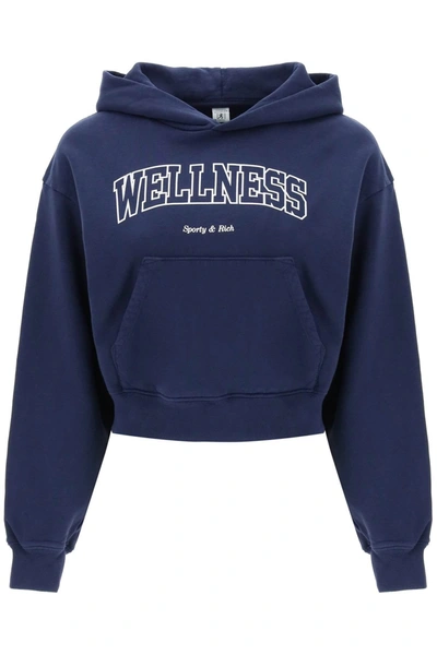 Shop Sporty And Rich Wellness Cropped Hoodie In Blue