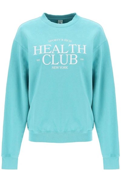 Shop Sporty And Rich 'sr Health Club' Sweatshirt In Green