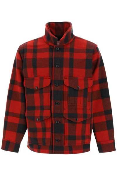 Shop Filson Mackinaw Wool Cruiser Jacket In Red, Black