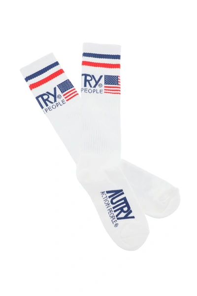 Shop Autry Icon Socks In White
