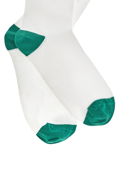 Shop Drôle De Monsieur 'la Chaussette Slogan' Socks In White, Green