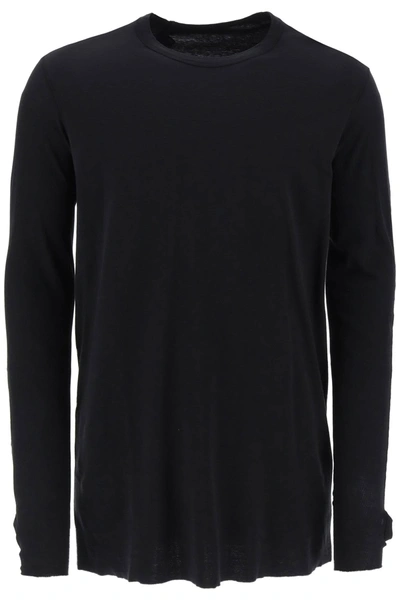 Shop Boris Bidjan Saberi Long Sleeve Cotton Rib T Shirt In Black