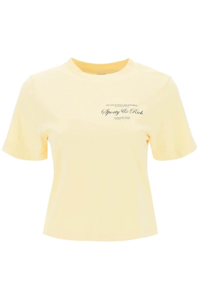 Shop Sporty And Rich Cropped T Shirt In Yellow