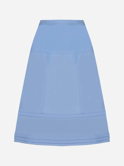 Shop Marni Cotto Midi Skirt In Iris Blue