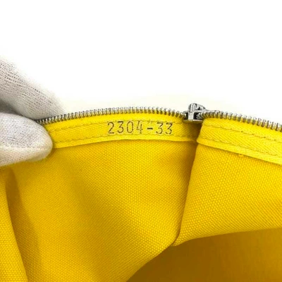 Shop Hermes Hermès Bora Bora Yellow Canvas Clutch Bag ()