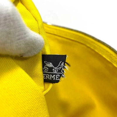Shop Hermes Hermès Bora Bora Yellow Canvas Clutch Bag ()