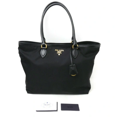 Shop Prada Re-nylon Black Synthetic Tote Bag ()