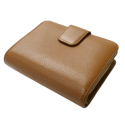 Shop Prada Saffiano Brown Leather Wallet  ()
