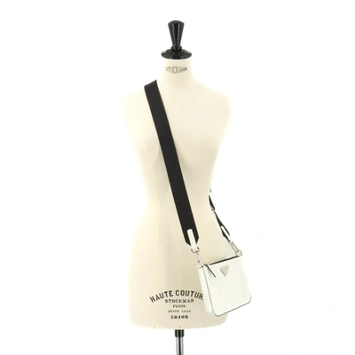 Shop Prada Saffiano White Leather Shopper Bag ()
