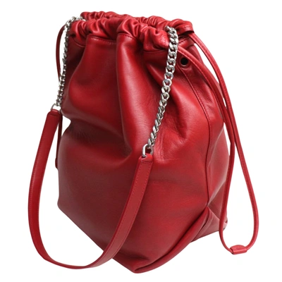 Shop Saint Laurent Teddy Red Leather Shopper Bag ()