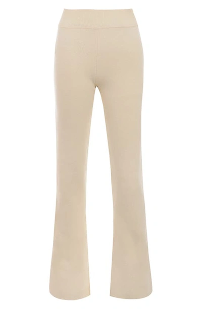 House Of Cb Nereida Rib Flare Pants In Cream