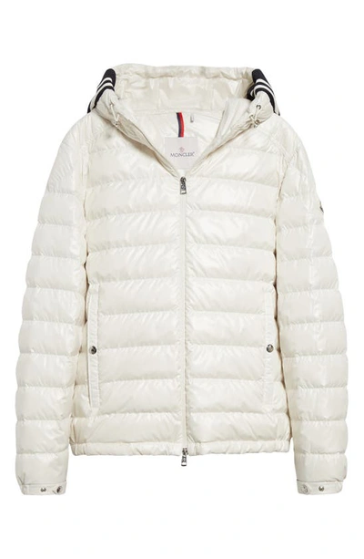 Shop Moncler Cornour Hooded Down Puffer Jacket In Silk White