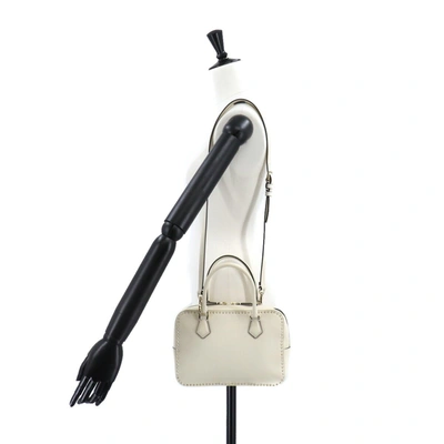 Shop Valentino Garavani Beige Leather Shopper Bag ()