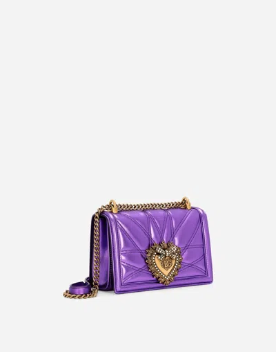Dolce & Gabbana Purple Devotion Medium Shoulder Bag In Purple