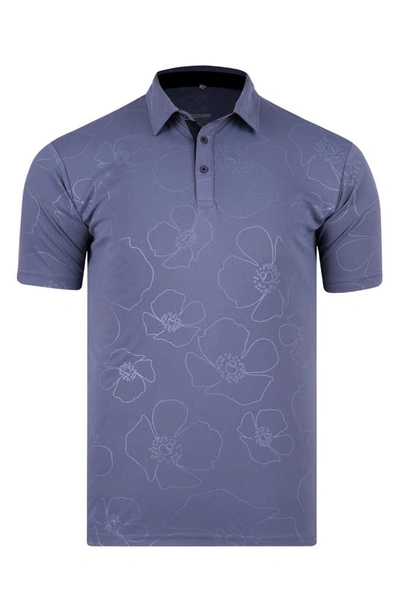 Shop Swannies Anderson Floral Golf Polo In Granite-navy