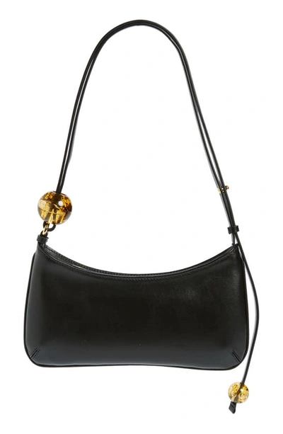 Shop Jacquemus Le Bisou Leather Shoulder Bag In Black