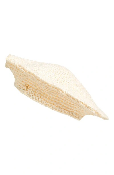 Shop Lele Sadoughi Raffia Beret In Ivory