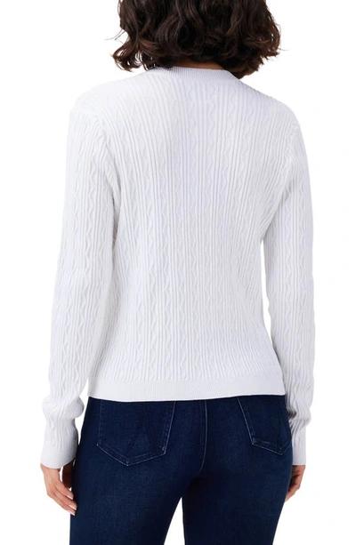 Shop Nic + Zoe Snap Cable Stitch Cardigan In Paper White