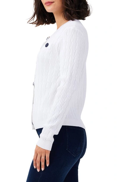 Shop Nic + Zoe Snap Cable Stitch Cardigan In Paper White