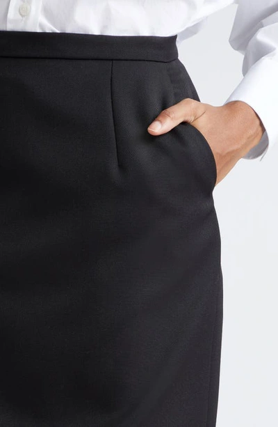 Dolce & Gabbana Virgin Wool Stretch Gabardine Skirt In Nero