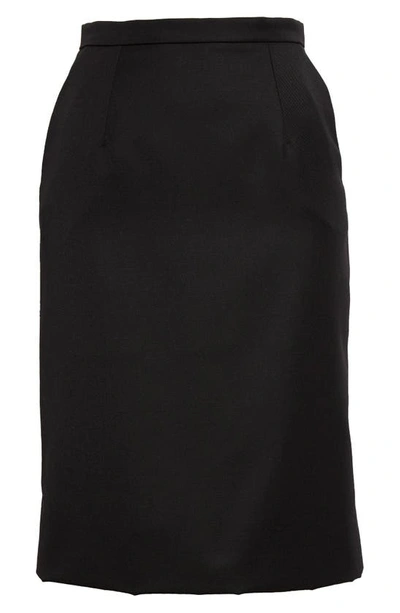 Dolce & Gabbana Virgin Wool Stretch Gabardine Skirt In Nero