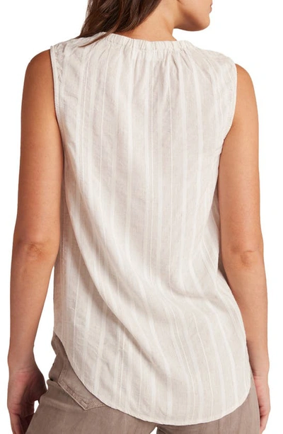 Shop Bella Dahl Tie Neck Sleeveless Top In White Sand Stripe