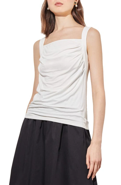 Shop Ming Wang Front Drape Sleeveless Top In White