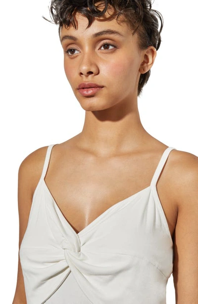 Shop Ming Wang Knot Detail Jersey Camisole In White