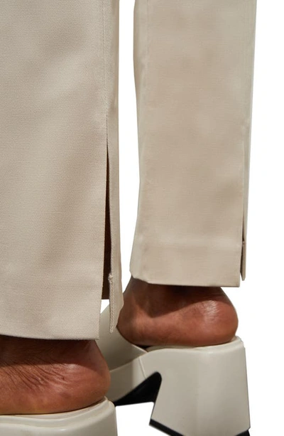 Ming Wang Straight Leg Pull-on Pants In Almond Beige