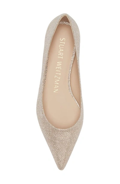 Stuart Weitzman Emilia Pointed Toe Flat In Poudre New Noir