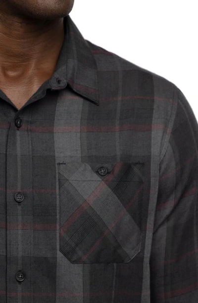 Shop Travis Mathew Prize Money Plaid Button-up Shirt In Black