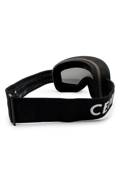 Shop Celine Ski Mask With Mirrored Lens In Matte Black/ Crystal Strass