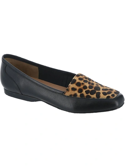 Shop Array Freedom Womens Leather Leopard Print Loafers In Multi