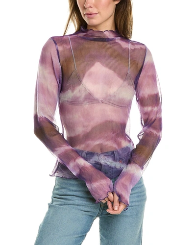 Shop French Connection Saskia Ruched Elmira Top In Purple