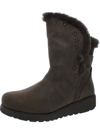 Shop Skechers Keepsakes 2.0 - On My Team Womens Faux Suede Ankle Winter & Snow Boots In Gold