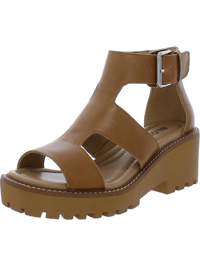 Shop Blondo Hayslee Womens Leather Ankle Platform Sandals In Brown
