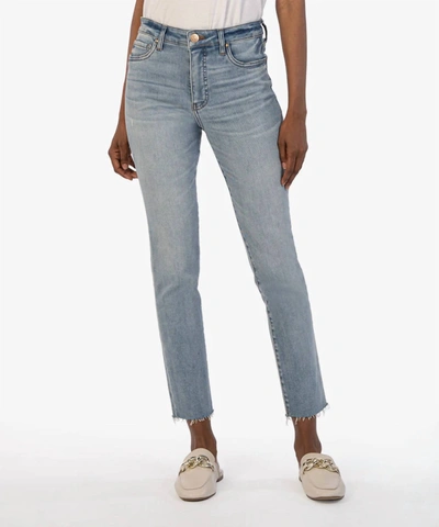 Shop Kut From The Kloth Reese High Rise Fab Ab Ankle Straight Leg Jean In Circulated Wash In Multi