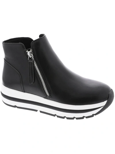 Shop Steve Madden Glided Womens Leather Flatform Ankle Boots In Black