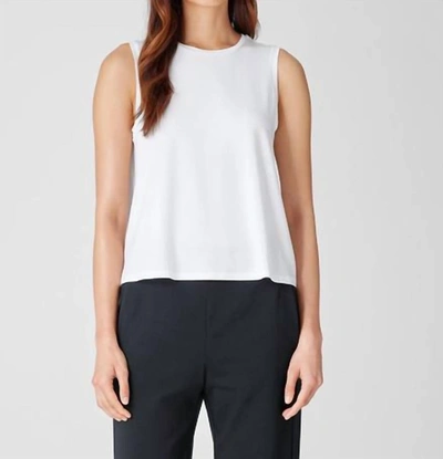 Shop Eileen Fisher Crew Neck Short Shell Top In White