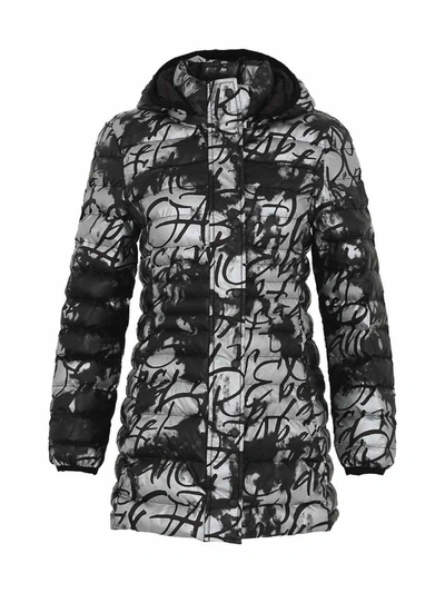 Shop Dolcezza Woven Coat With Hood In Black/silver