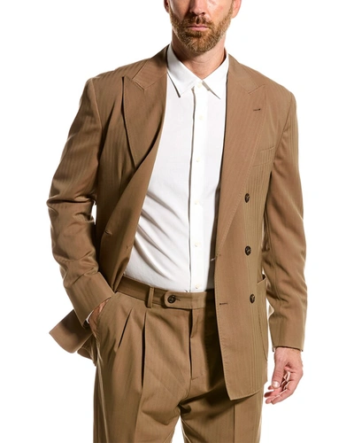 Shop Brunello Cucinelli 2pc Wool Suit In Brown