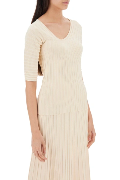 Shop By Malene Birger 'ivena' Ribbed Top With Asymmetrical Neckline