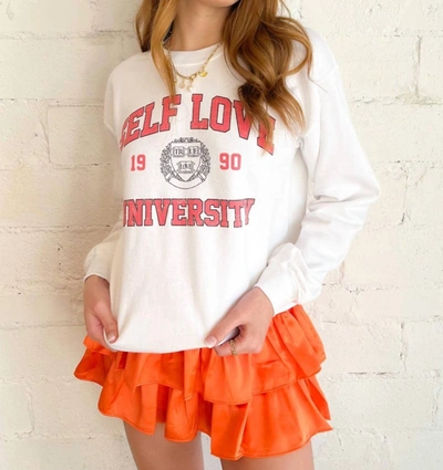 Shop Wknder Self Love University Graphic Sweatshirt In White