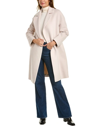 Shop Cinzia Rocca Icons Wool & Cashmere-blend Wrap Coat In White