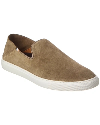 Shop Hugo Boss Rey Suede Slip-on Sneaker In Beige