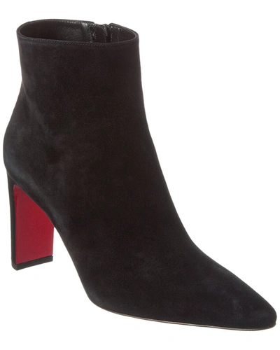 Shop Christian Louboutin Suprabooty 85 Suede Bootie In Black