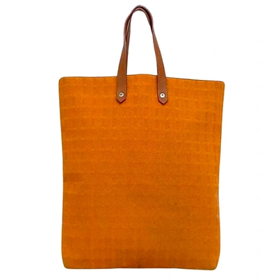 Shop Hermes Ahmedabad Canvas Tote Bag () In Orange