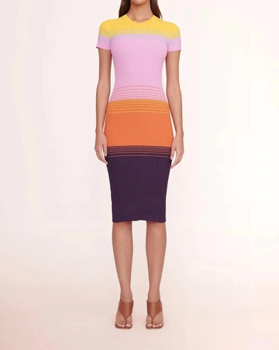 Shop Staud Colleen Knit Dress In Aura In Pink